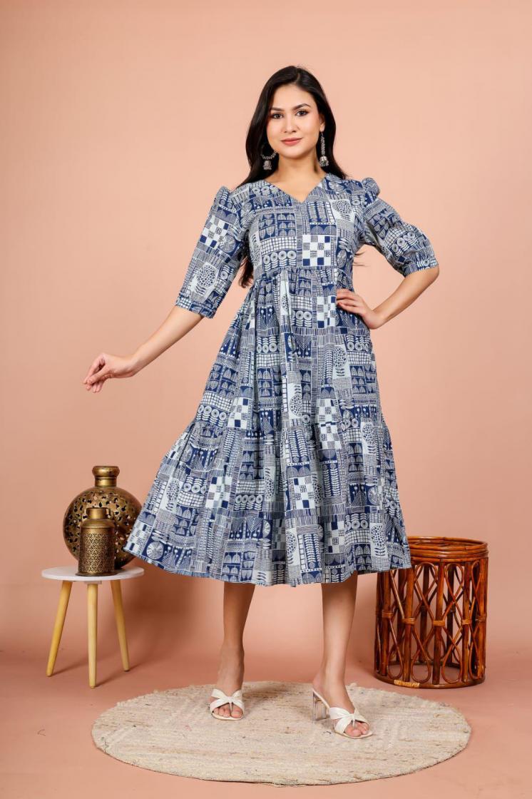 PATTERN ONE PIECE TUNICS CUTE SHORT DRESSES