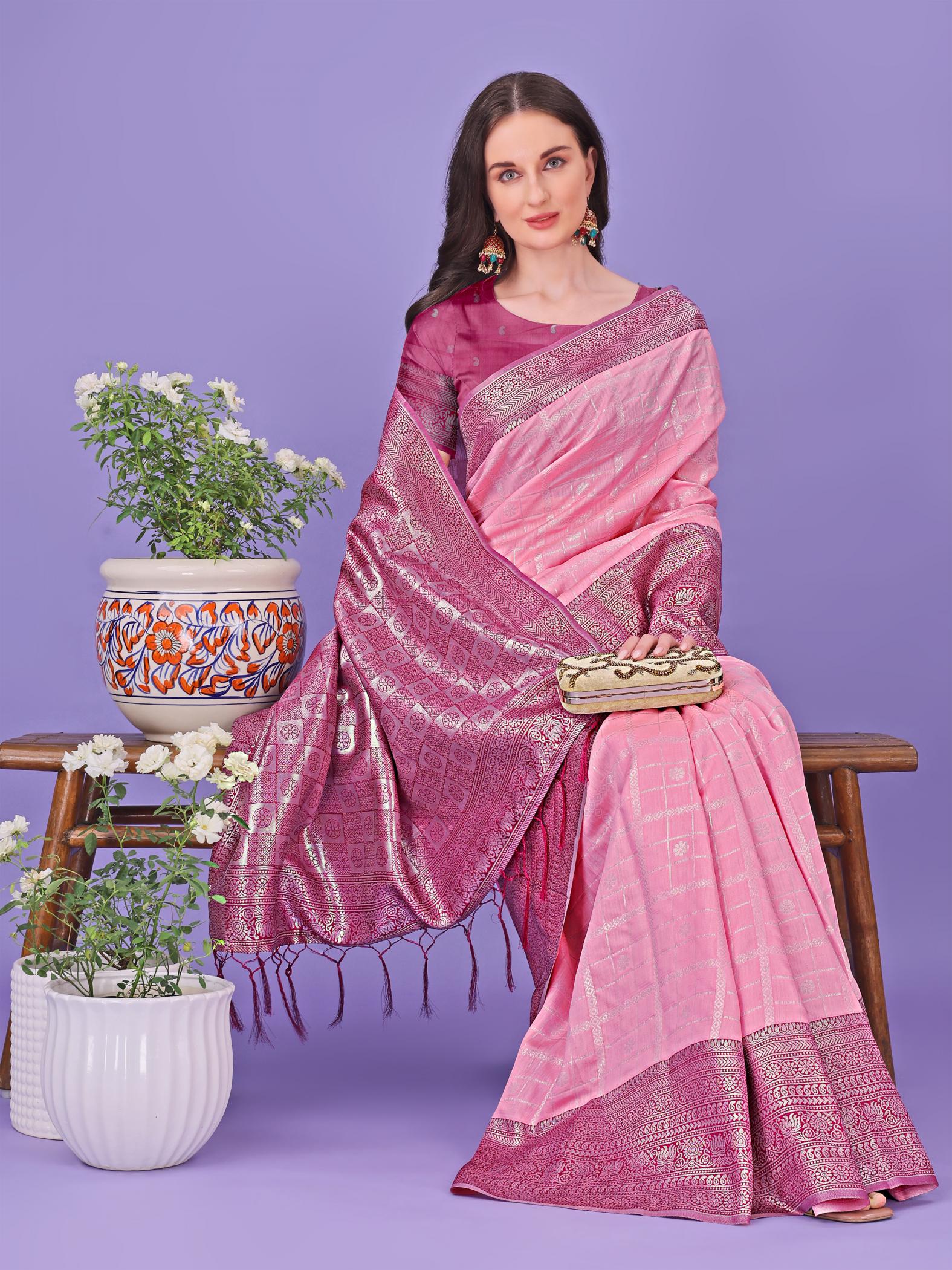 ASTITA PLAZZO SILK VOL 2 FANCY DESIGNER LICHI SILK FABRIC SAREE WHOLSALE WITH FANCY LATKAN