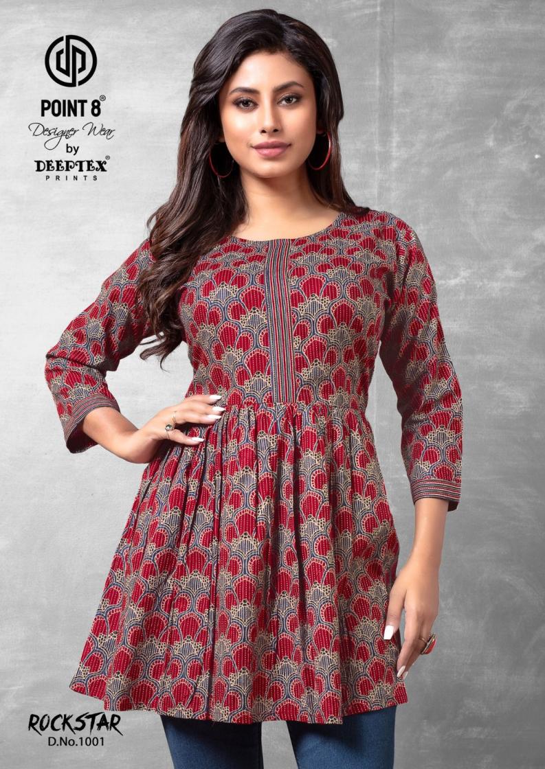 ROCKSTAR VOL 1 BY  POINT 8 DEEPTEX PRINT COTTON BIG SIZE SHORT TOP                    