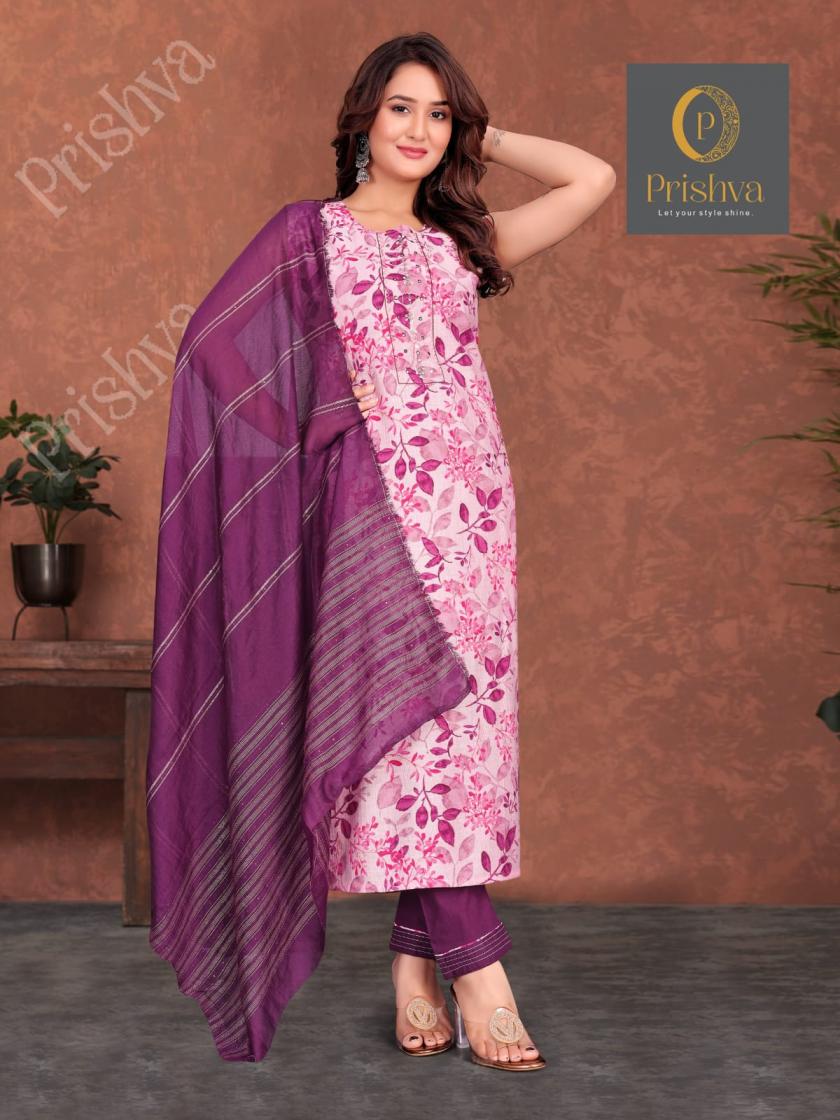 prishva vetican shop trendy fully stitch combo set 3pcs dress