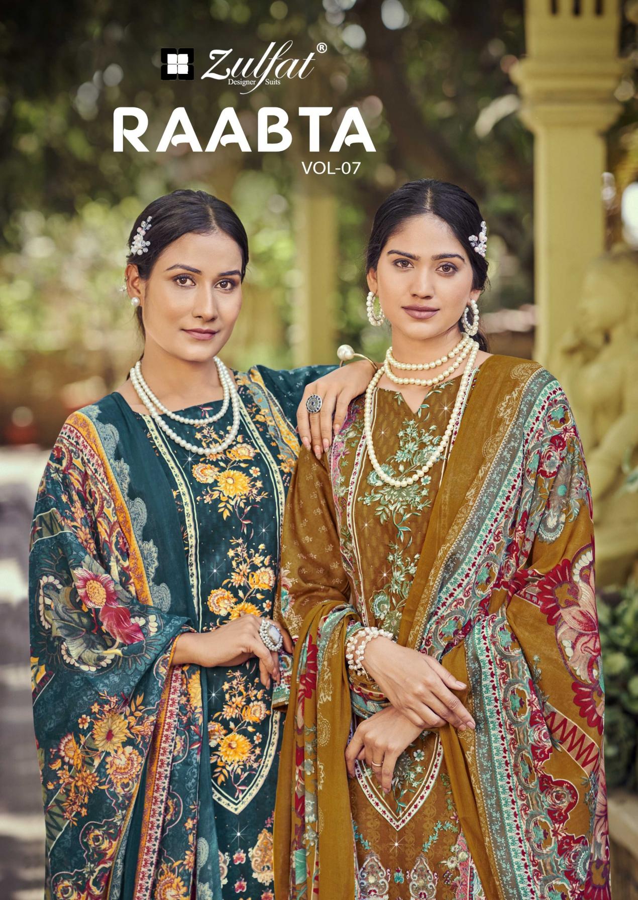 ZULFAT DESIGNER RAABTA VOL 7 JAM COTTON FULL STITCH PLUSH SIZE PAKISTANI DRESS