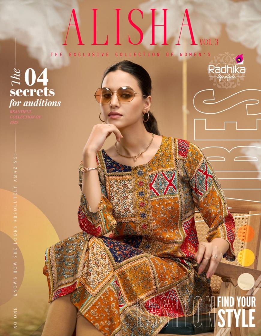 alisha vol 3 by radhika lifestyle full stitch big size rayon kurti for ladies 
