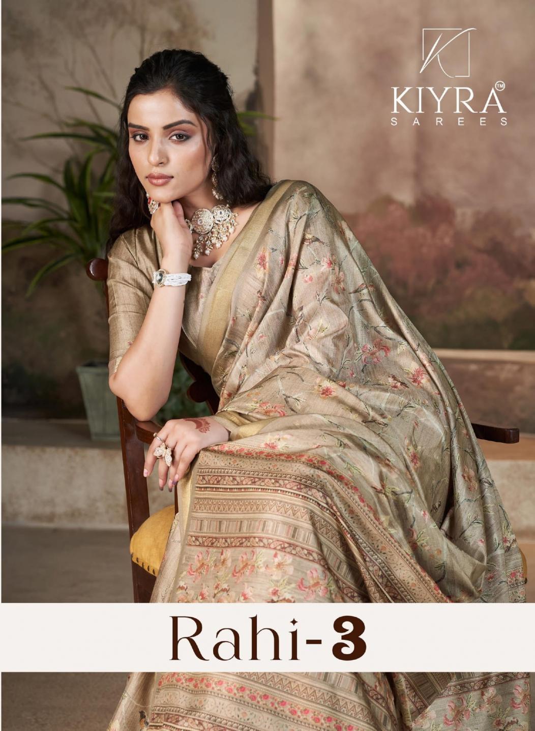 kiyra launch rahi vol 3 tussar silk pretty look sarees 