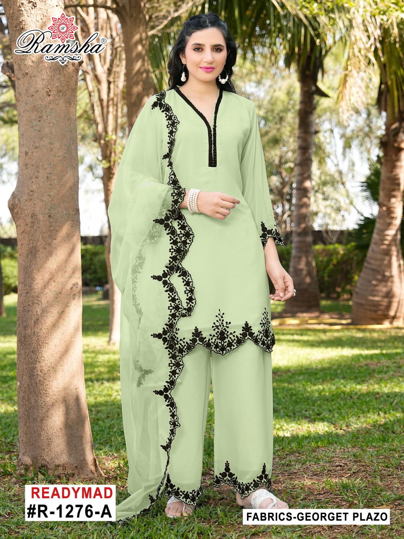 R 1276 BY RAMSHA GEORGETTE LATEST PAKISTANI 3 PC COLLECTION