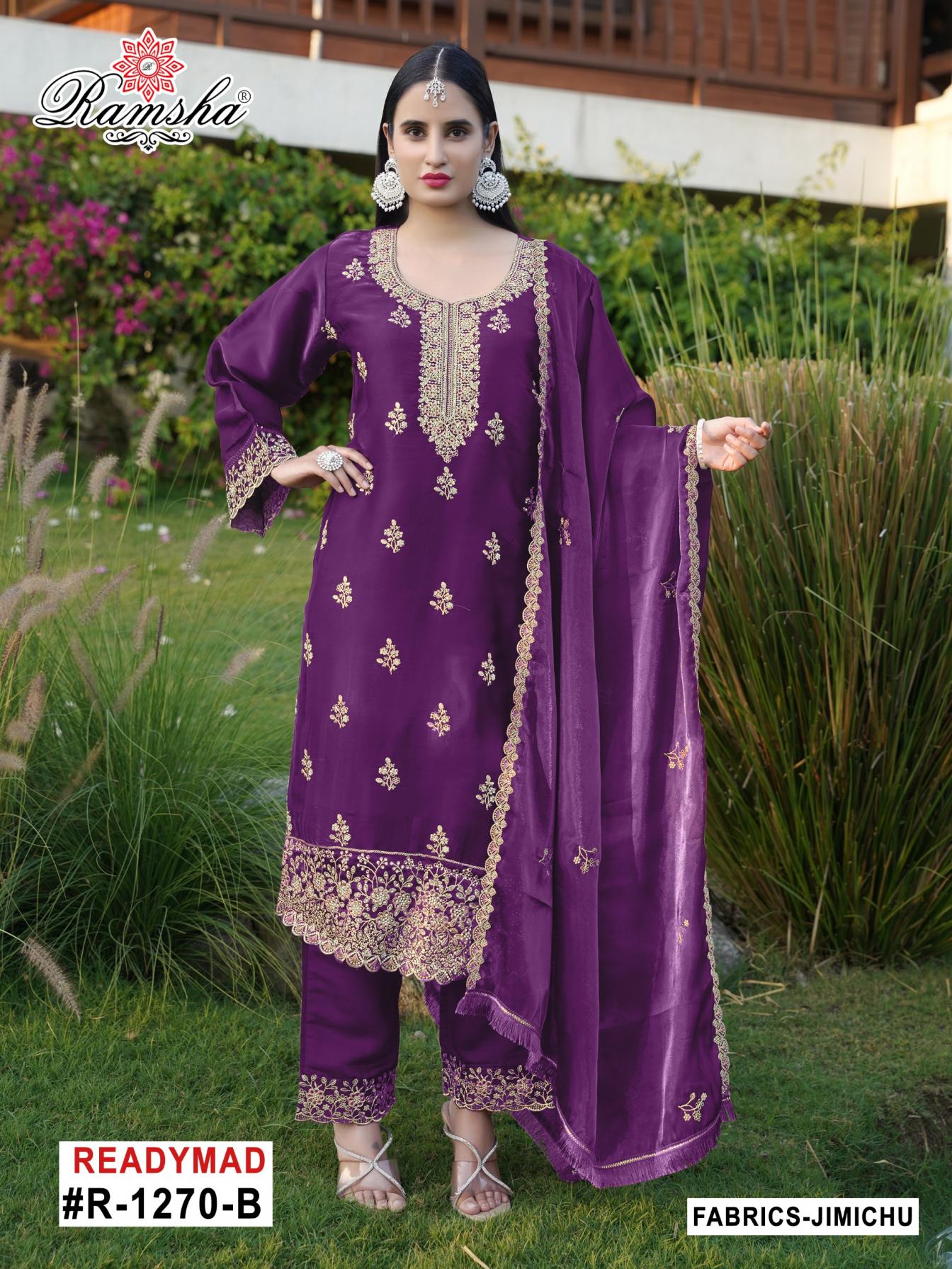 R1270 NX BY RAMSHA PAKISTANI DESIGNER FULL STITCH 3PCS DRESS