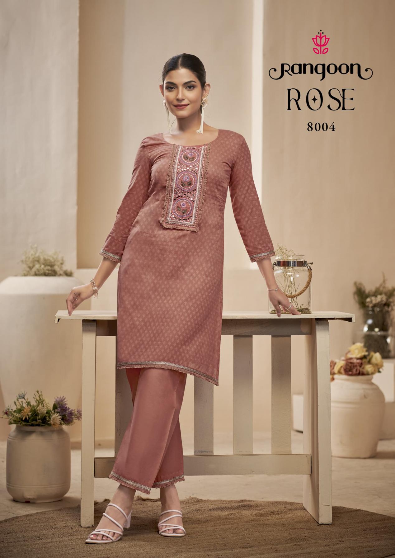 ROSE BY RANGOON COTTON TRENDING STYLE KURTI WITH PANT 