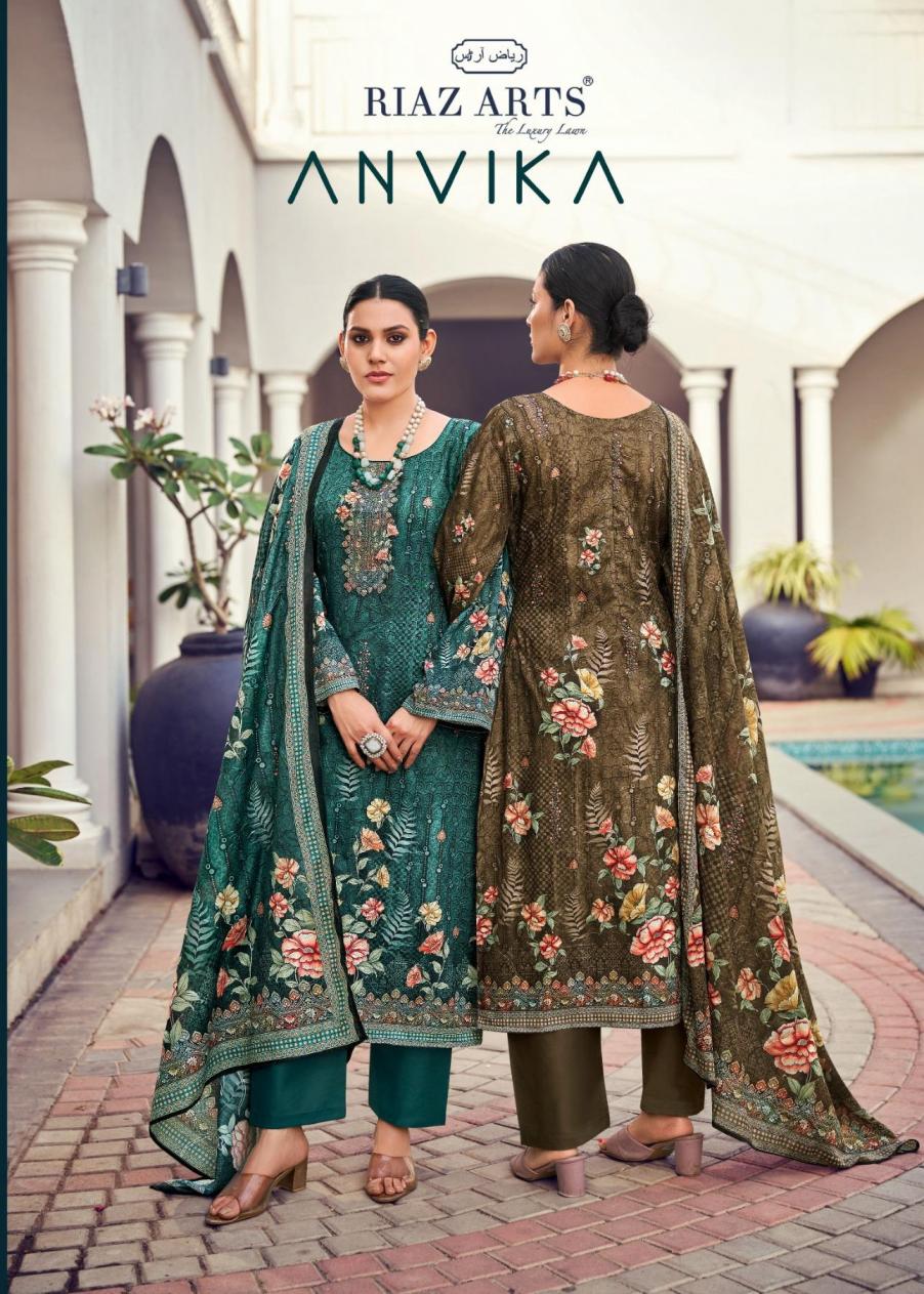 anavika by riaz arts unique colours cotton pakistani 3pcs dress