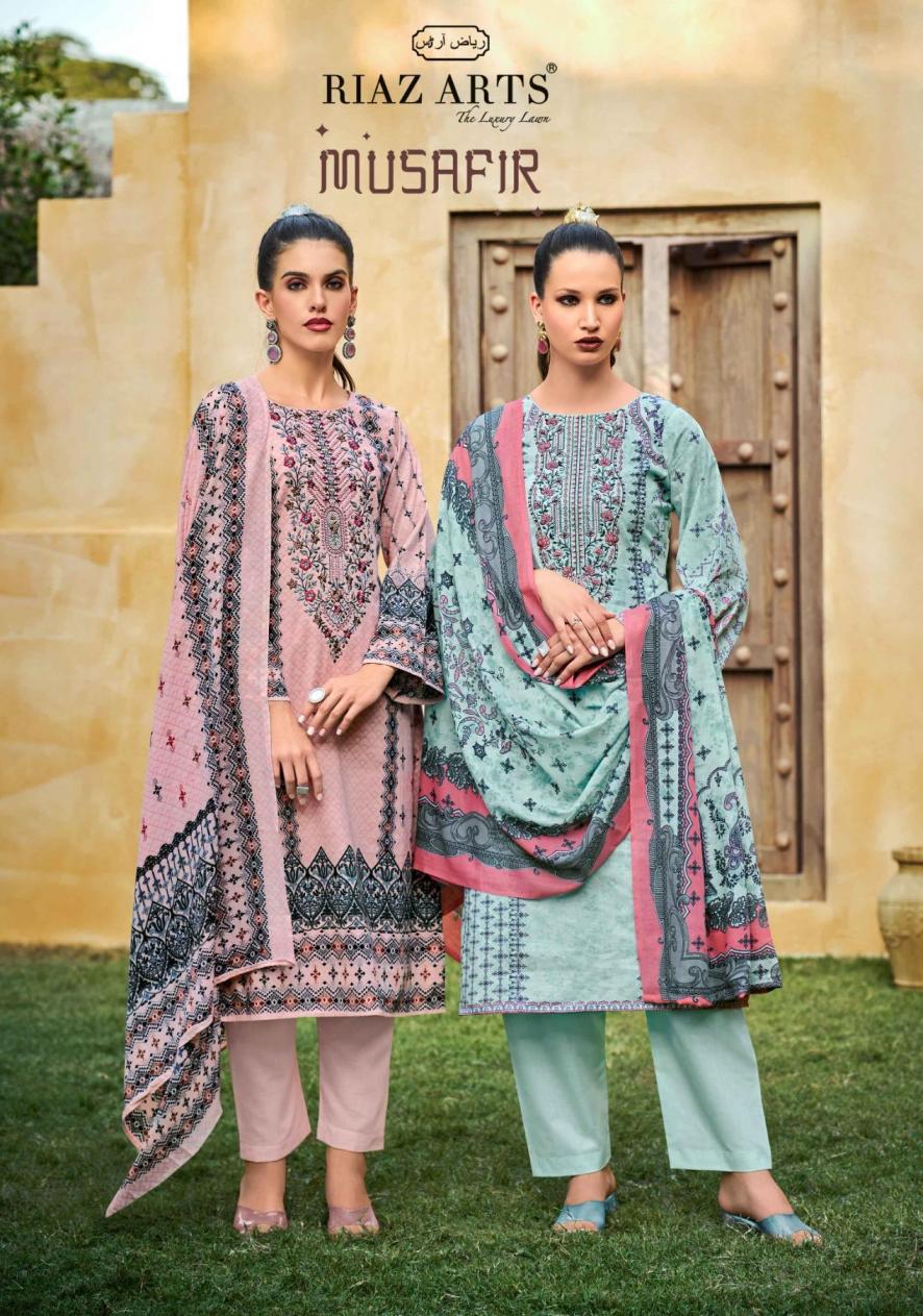 musafir vol 25 by riaz arts readymade karachi lawn big size pakistani suits 