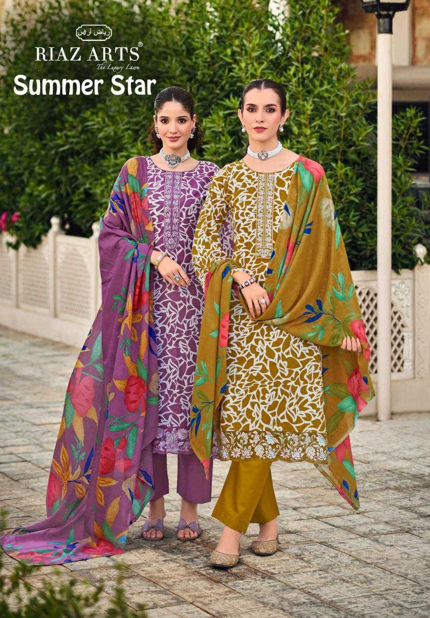 SUMMER STAR BY RIAZ ARTS DIGITAL PRINT HEAVY PAKISTANI NECK PATTERN SUITS