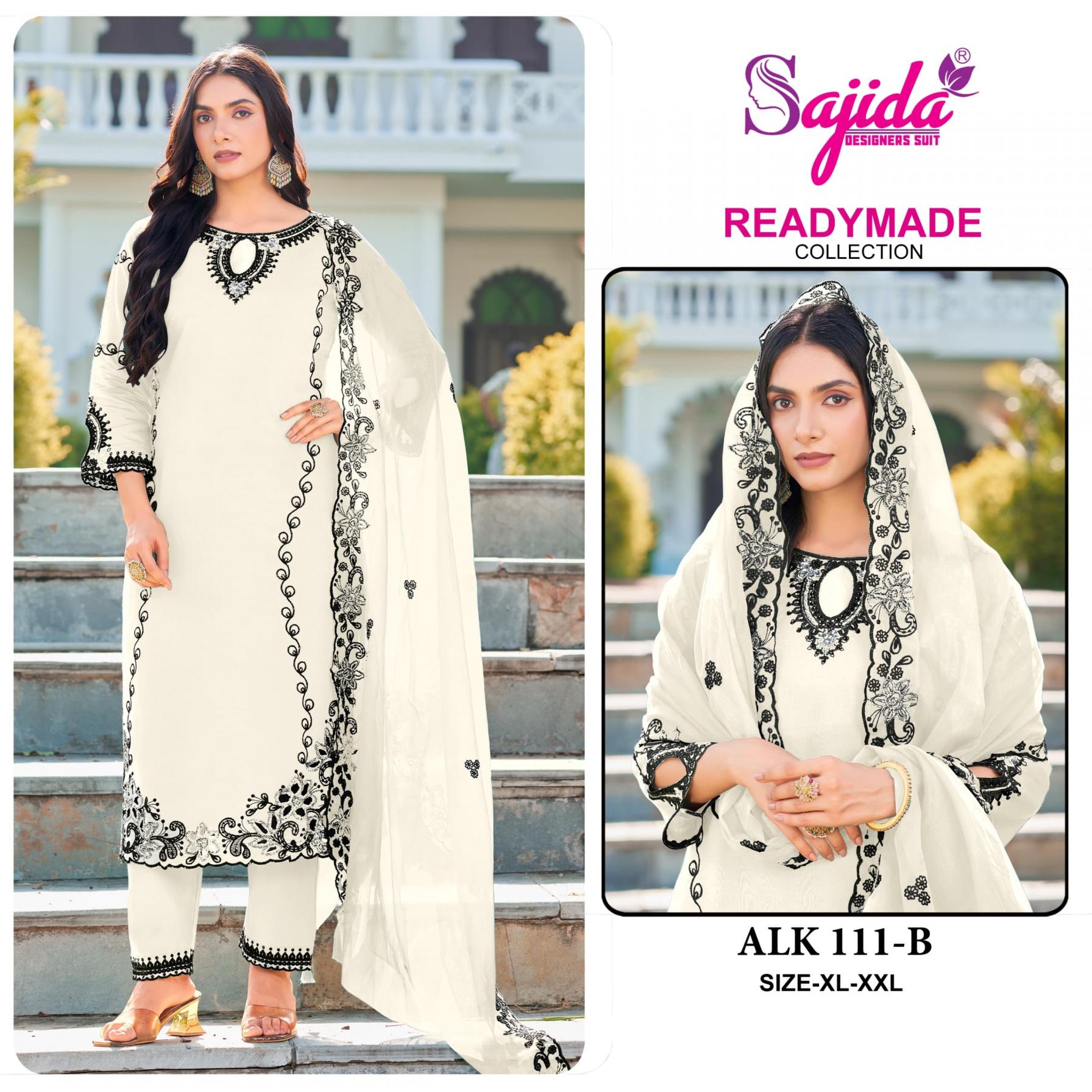 ALK 111 BY SAJIDA DESIGNER FULLY STITCH ROMAN SILK MODERN PAKISTANI SUIT FOR WOMENS 