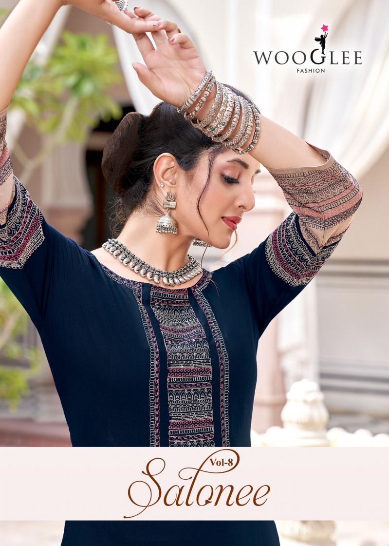 WOOGLEE SALONEE VOL 8 RAYON ETHNIC STYLE READYMADE KURTIS ONLINE 