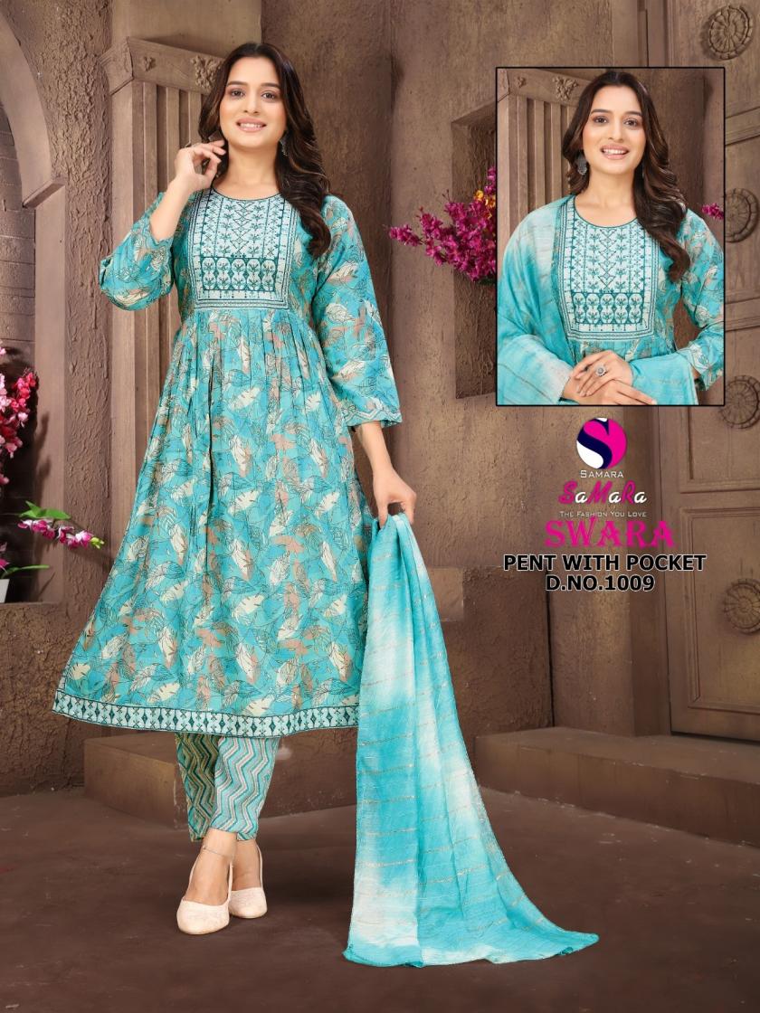swara vol 2 by samara rayon capsule print fully stitch suit for womens 