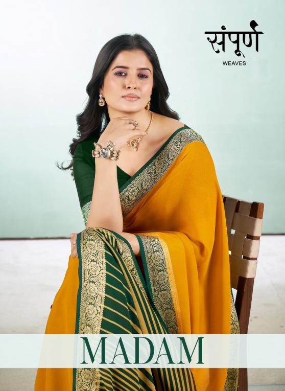 MADAM BY SAMPURN WEAVES PRETTY LOOK DULL MOSS VISCOSE SAREES 