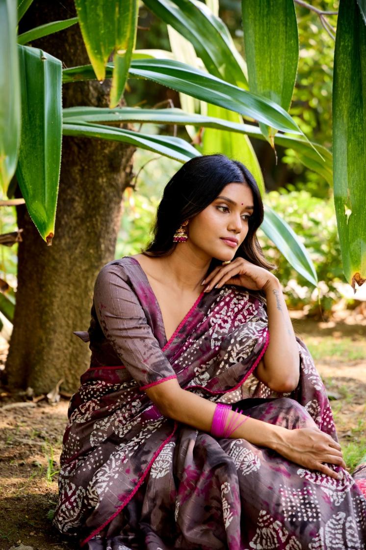 sr launch samsara vol 2 cotton hand batik print sequence saree exports 