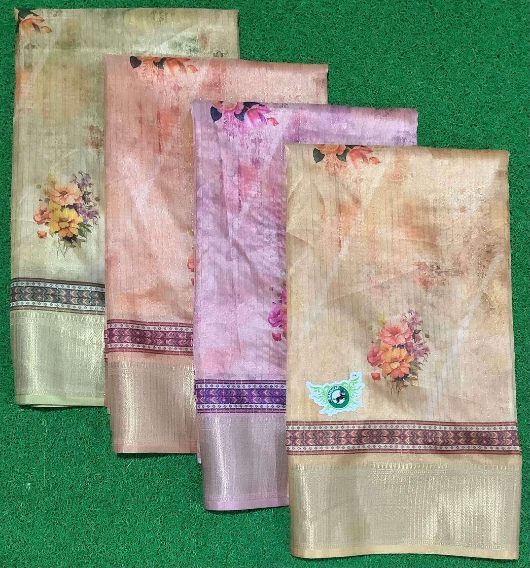 LAND ROVER BY SANSKAR 4 COLOR MATCHING PRINTED JACQUARD SAREE