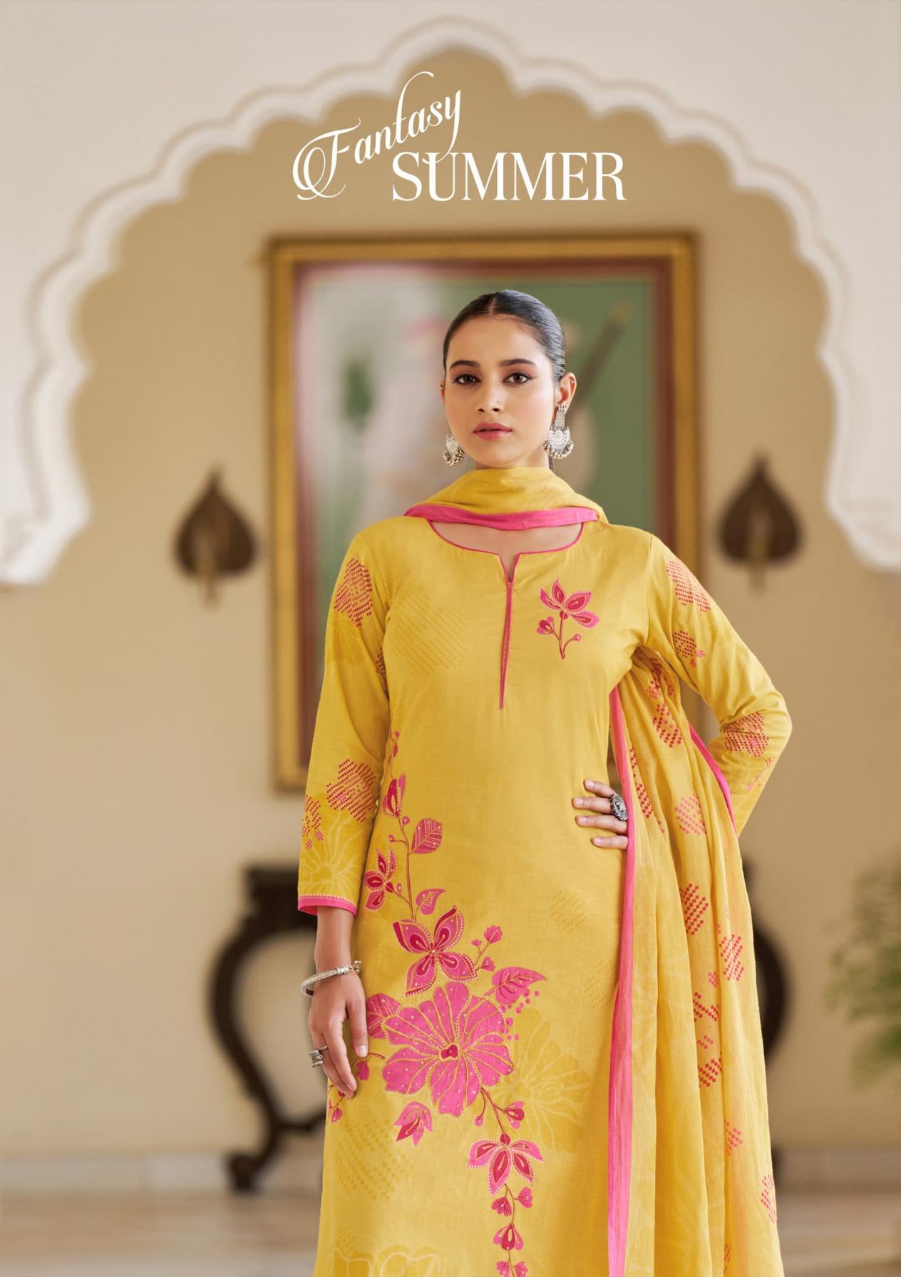 FANTASY SUMMER BY SARGAM CAMBRIC SUMMER BEAUTY 3PCS DRESS