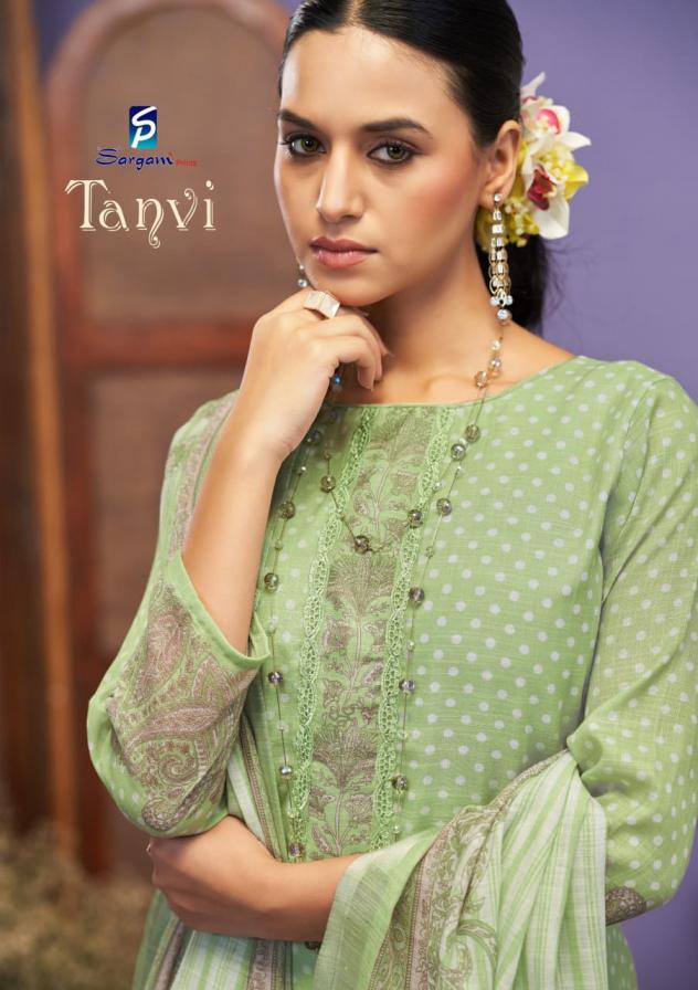 TANVI BY SARGAM PURE LINEN PRINTED CASUAL WEAR SALWAR SUIT