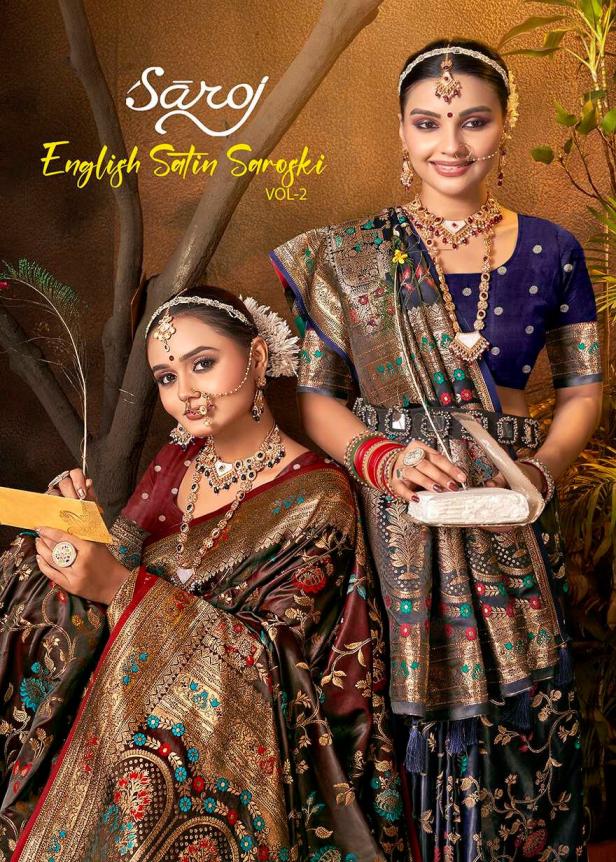  English Satin swarovski Saroj vol.2 Pure satin silk