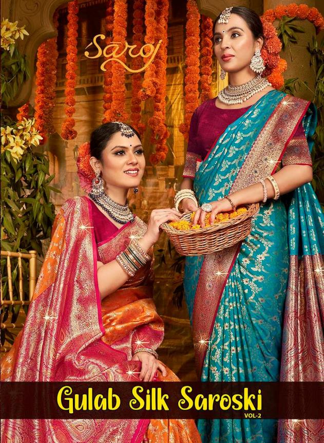 Gulaab Silk swarovski Saroj  vol.2 soft silk saree