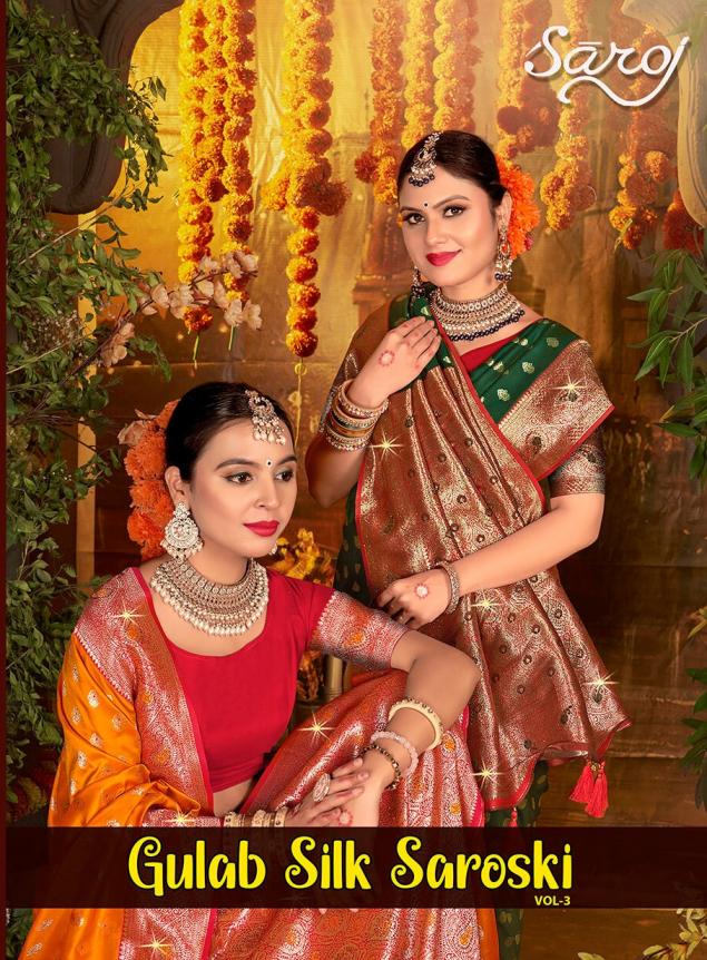 Gulaab Silk swarovski Saroj vol.3 soft silk saree