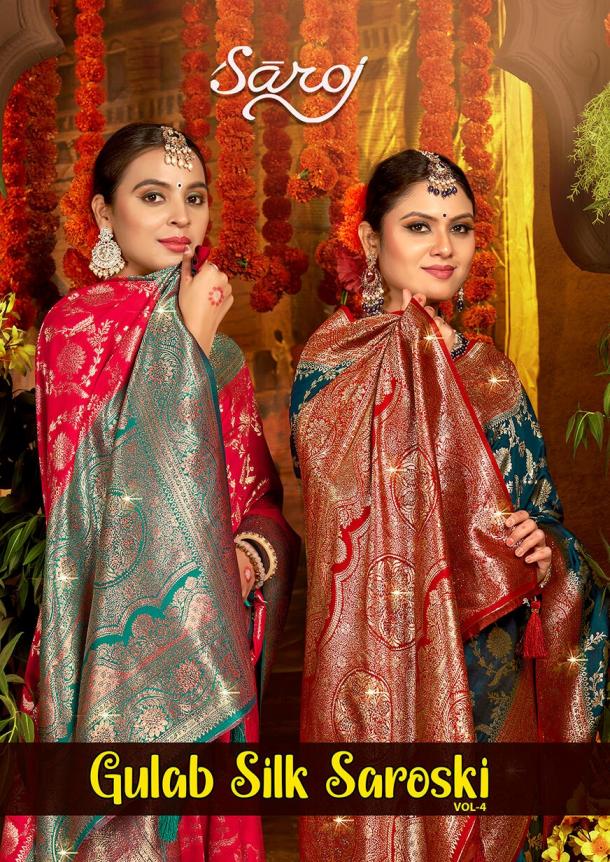 Gulaab Silk swarovski Saroj vol.4 soft silk saree