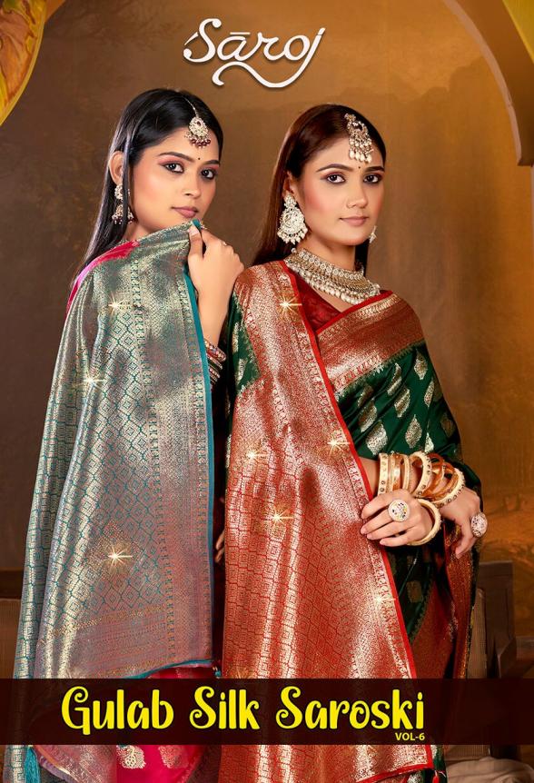 Gulaab Silk swarovski Saroj vol.6 soft silk saree