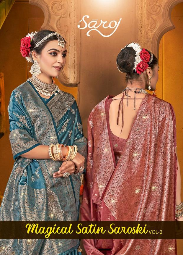 Magical satin swarovski Saroj vol.2 Satin silk saree