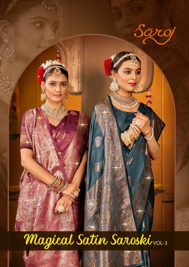 Magical satin swarovski Saroj vol.3 Satin silk saree