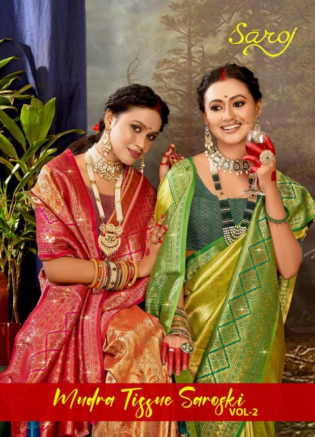  Mudra tissue sarovski Saroj vol.2 tissue silk saree