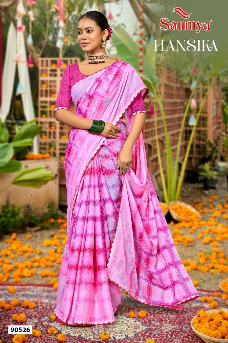 HANSIKA BY SAUMYA FOIL PRINTED GEORGETTE SAREE