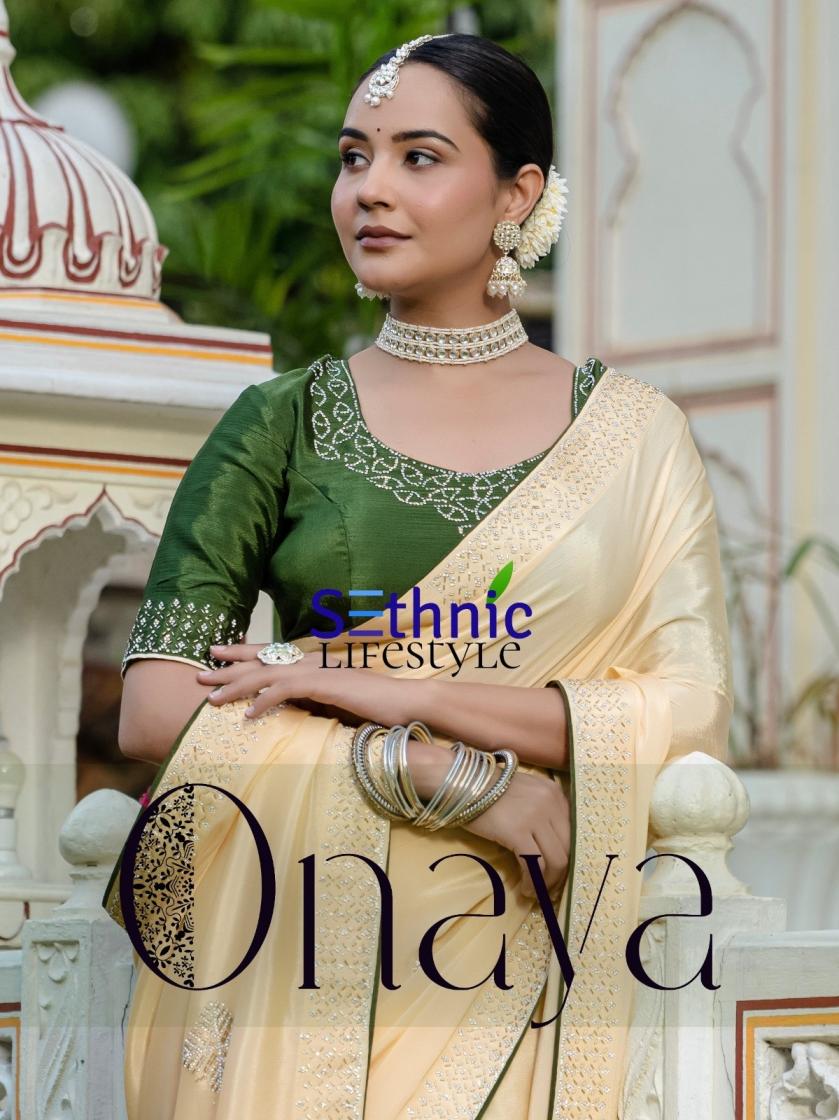 onaya by sethnic lifestyle ultrasoft chinon shop trendy sarees 