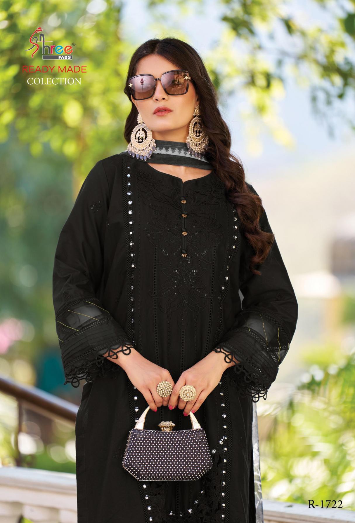 1722 BY SHREE FABS COTTON LAWN PAKISTANI DESIGNER FULL STITCH 3PCS DRESS