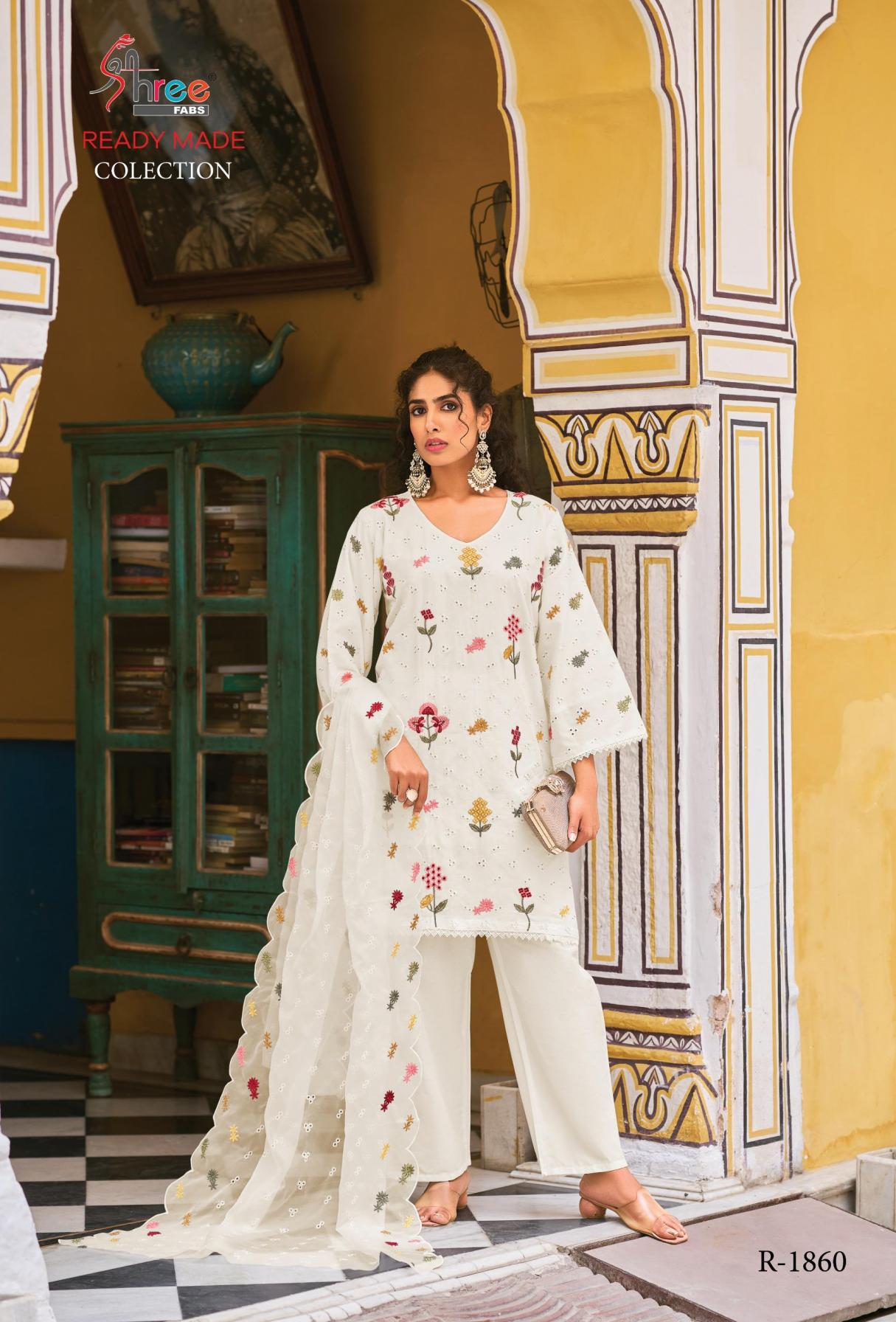 1860 BY SHREE FABS READYMADE STYLISH LAWN COTTON PLAZZO STYLE PAKISTANI DRESS