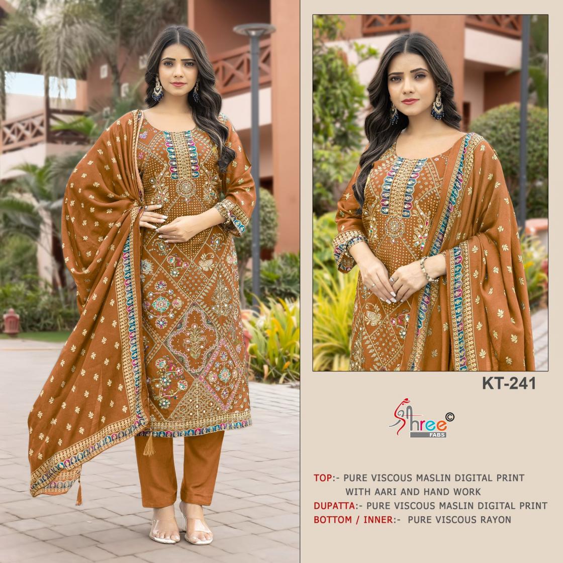KT 241 BY SHREE FABS  VISCOSE MUSLIN DIGITAL PRINT SALWAR SUITS 