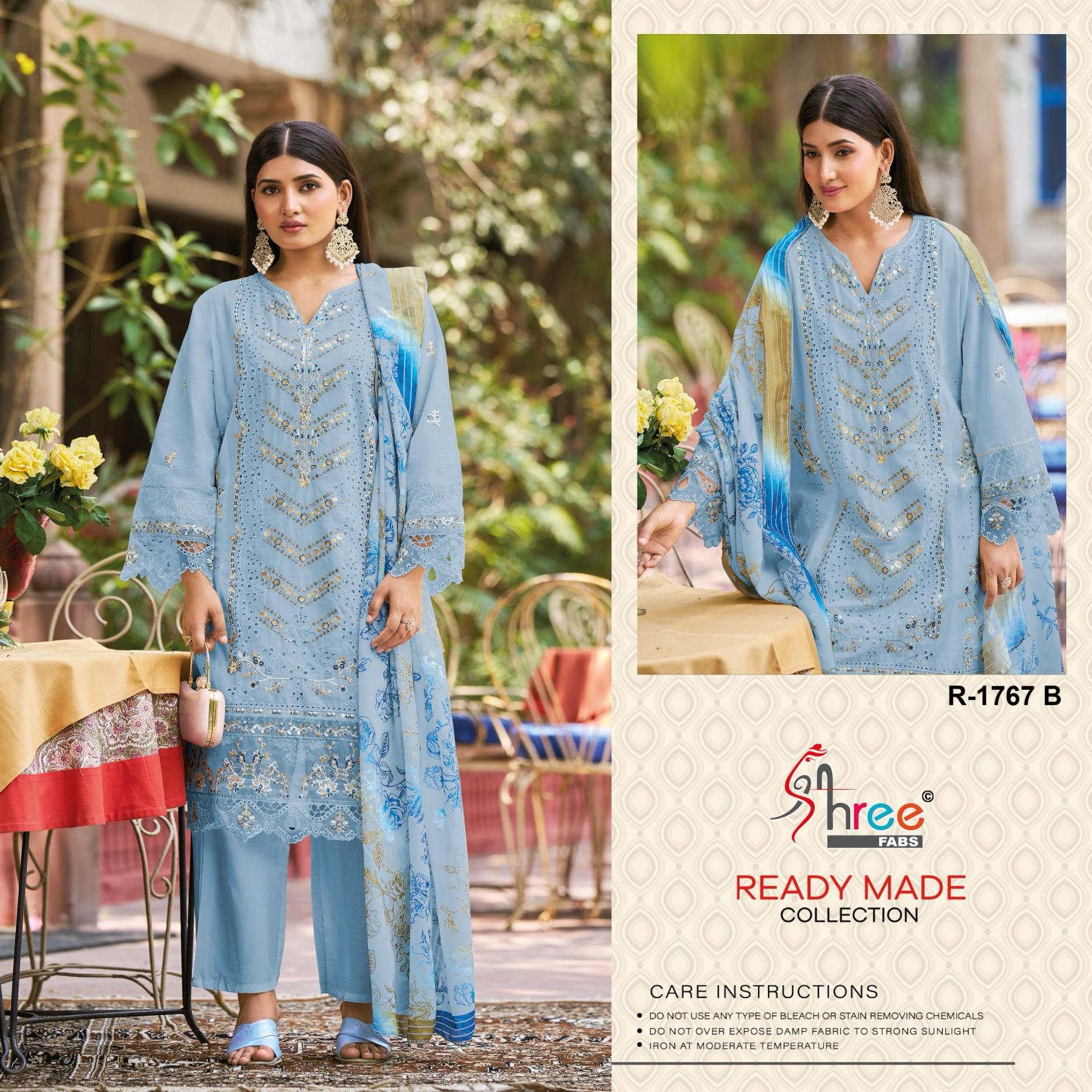 1767 BY SHREE FABS PAKISTANI COTTON STRAIGHT KURTA SET