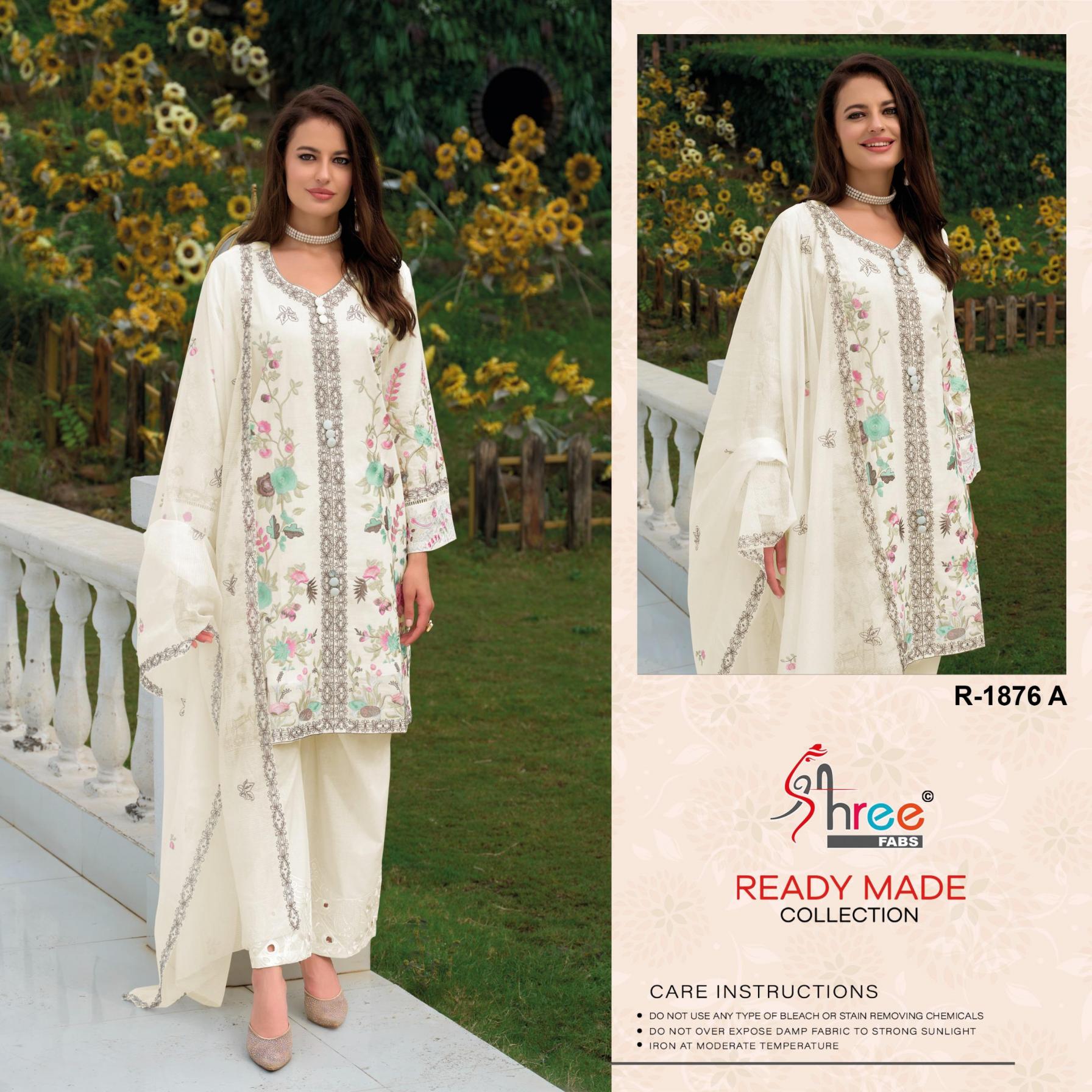 R 1876 BY SHREE FABS PAKISTANI FULL STITECHED SUITS   