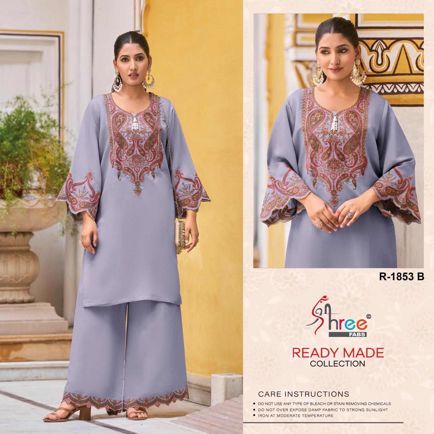 R 1853 BY SHREE FEBS KASHMIRI SUZNI WORK FANCY CODE SET 