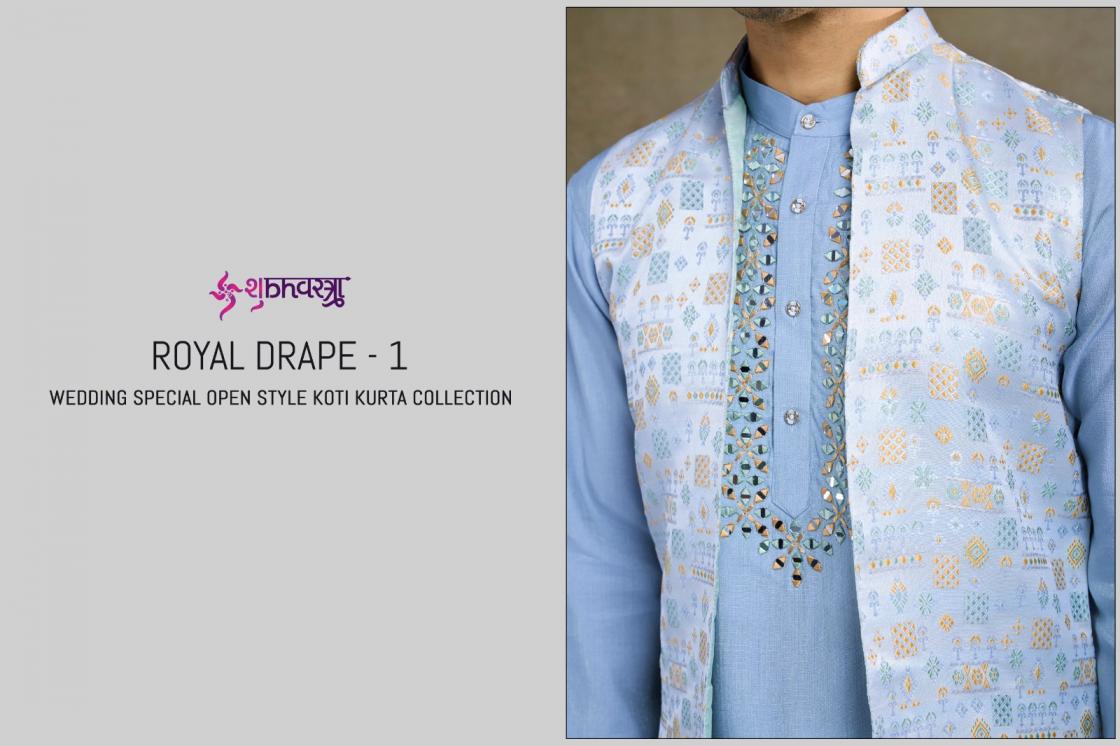 royal drape vol 1 by shubhvastra readymade classic viscose silk koti with mens kurta