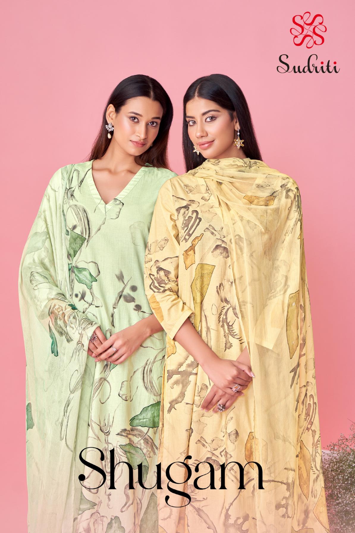 SUDRITI SHUGAM LAWN COTTON PRINTED WITH HAND WORK SUITS