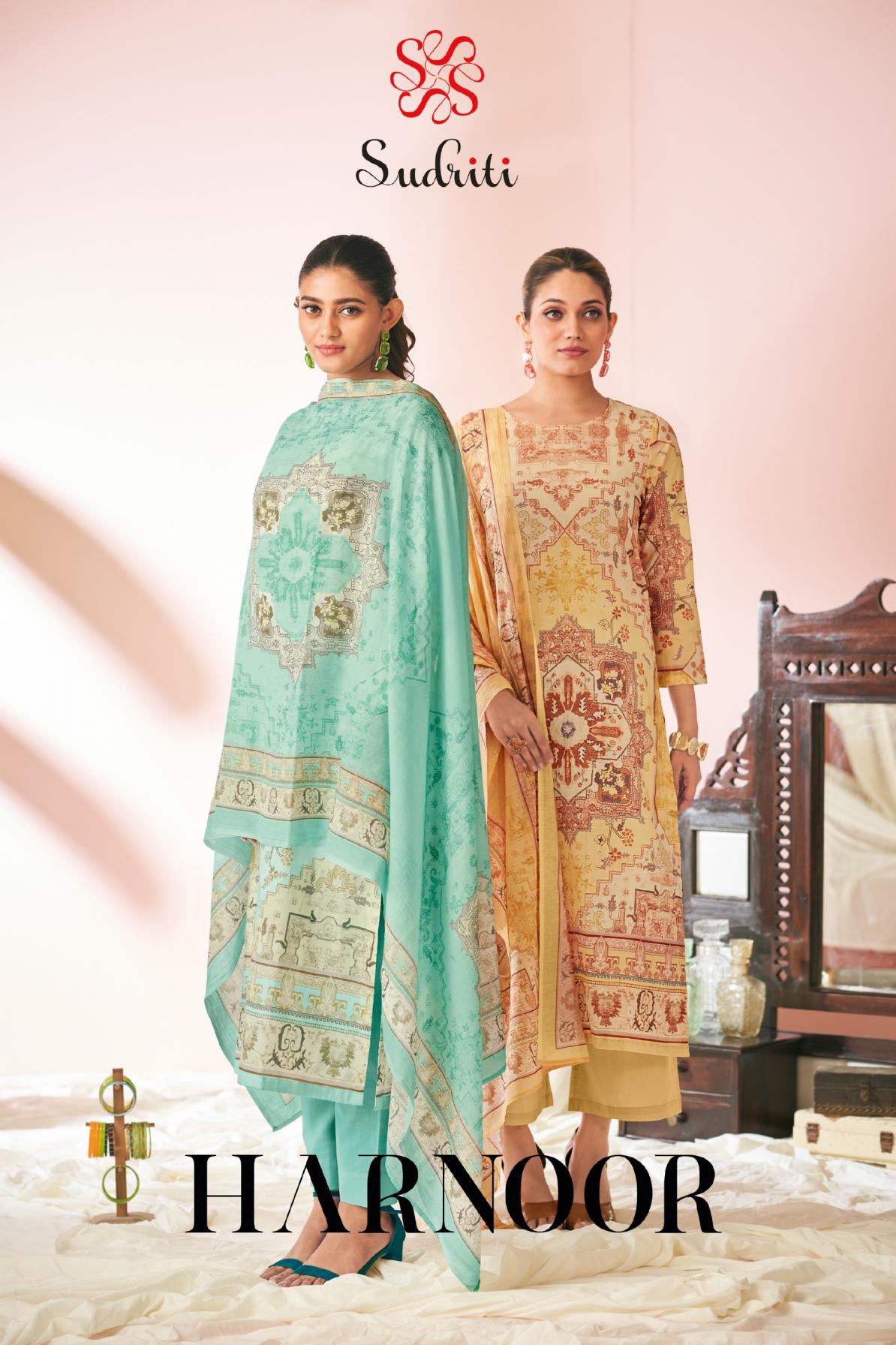 HARNOOR BY SUDRITI SAHIBA COTTON LAWN UNSTITCH 3PCS DRESS