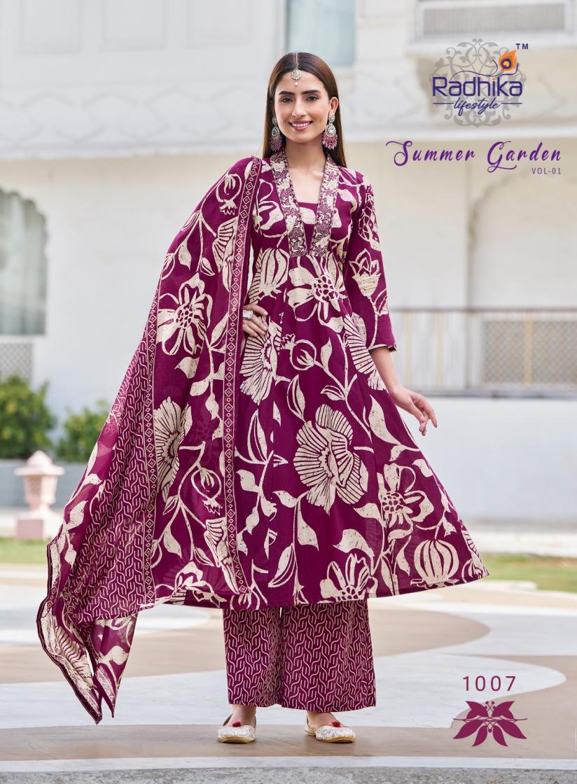 SUMMER GARDEN VOL 1 BY RADHIKA LIFESTYLE LATEST 3PCS SET 