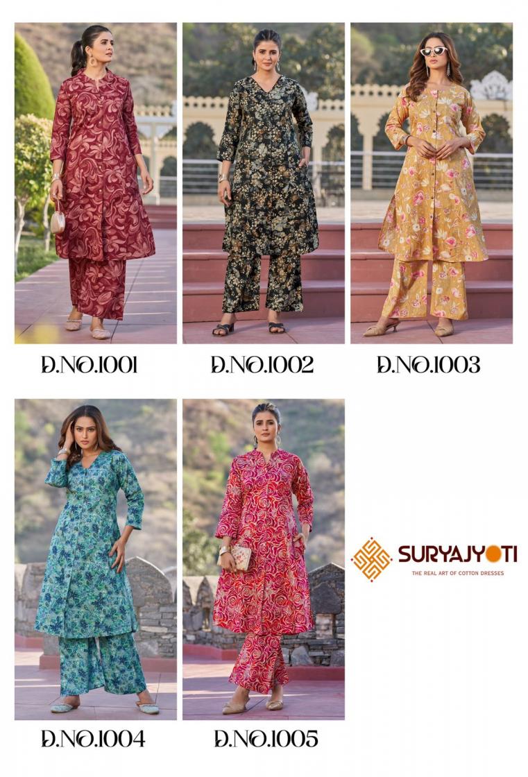 POORNIMA VOL 1 BY SURYAJYOTI FULL STITCH COTTON CLASSIC CO-ORD SETS 