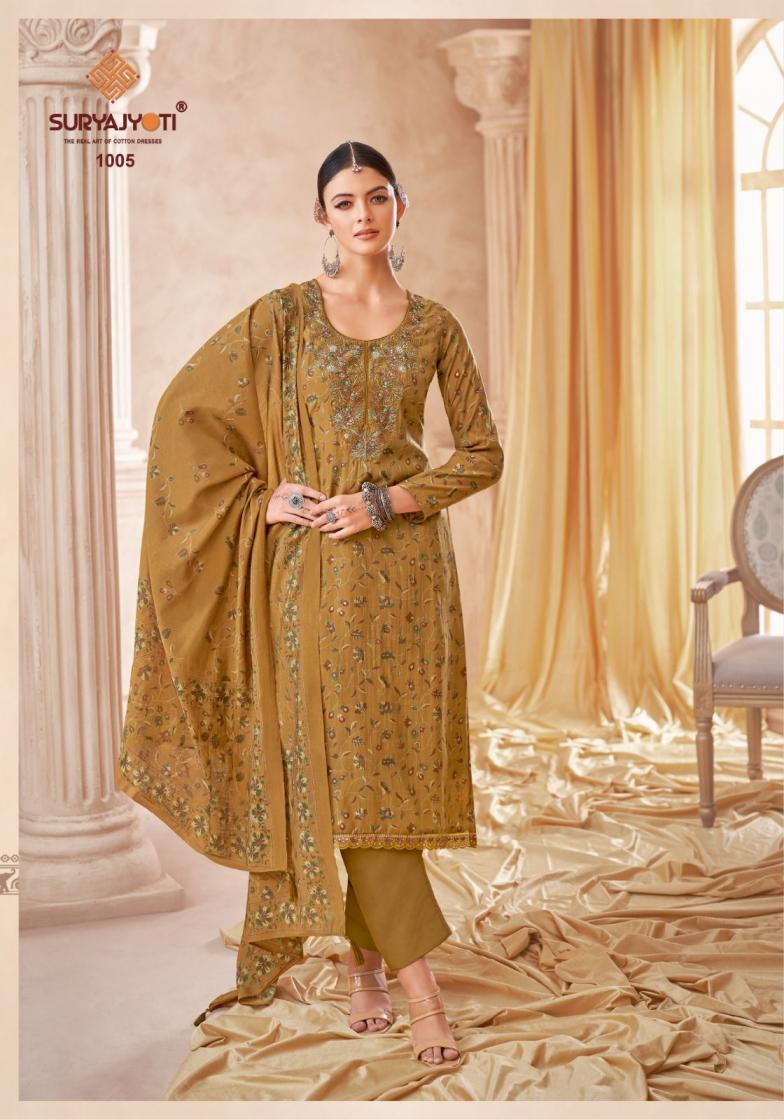 KESHA VOL 1 BY SURYAJYOTI EMBROIDERY UNSTITICH COLLECTION 