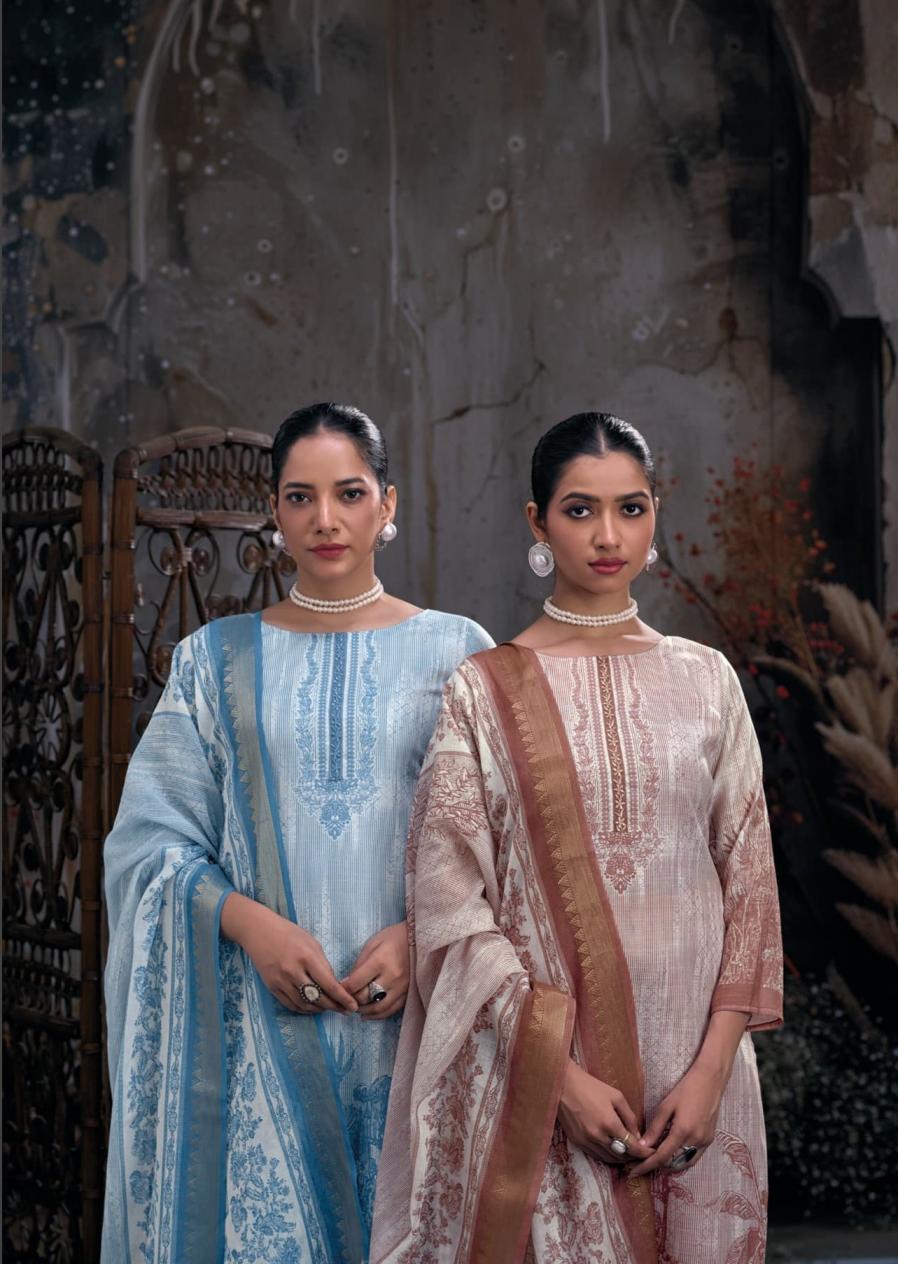 sargam launch tashi linen shop trendy dress material  