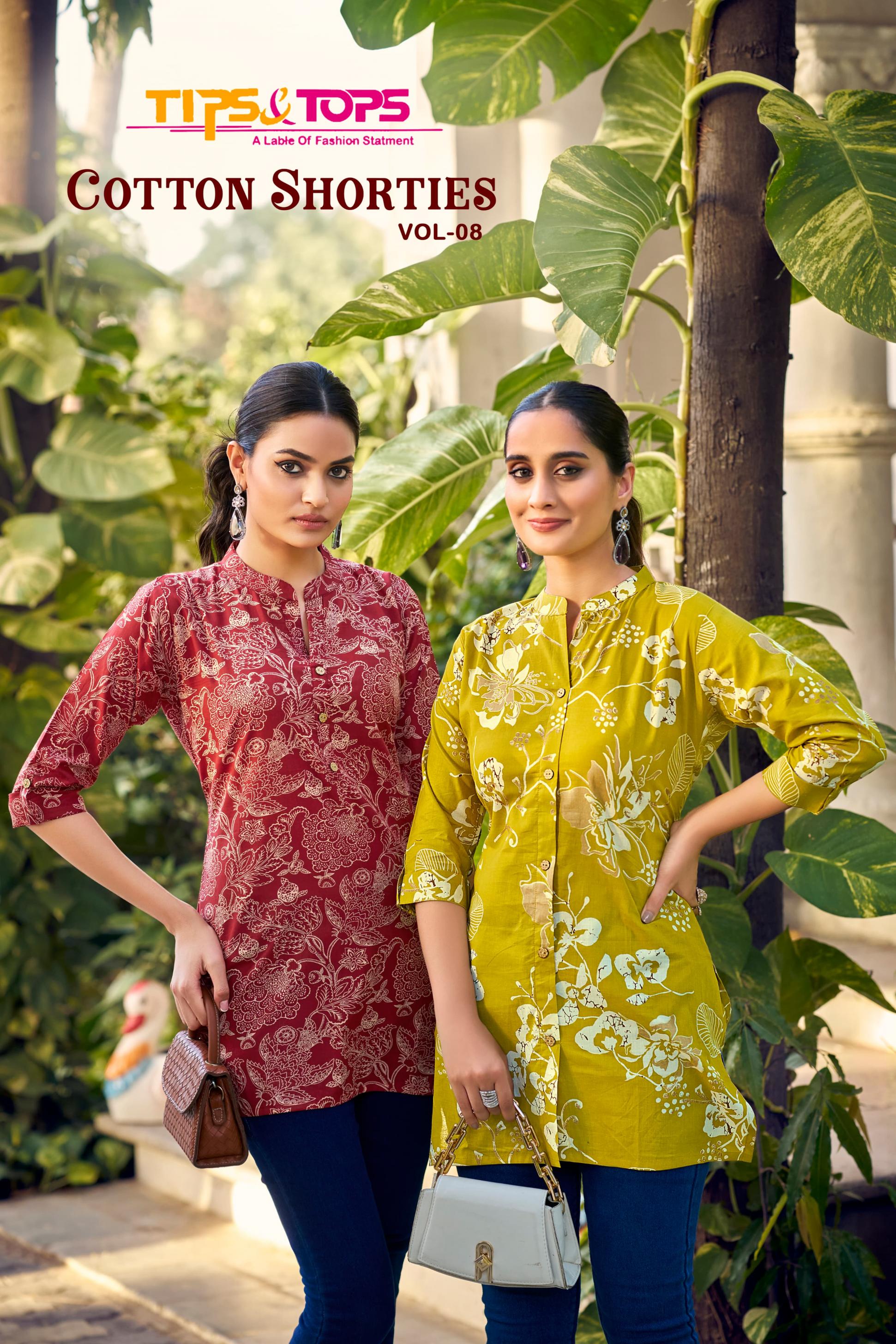 COTTON SHORTIES VOL 8 BY TIPS &TOPS CASUAL WEAR COTTON SHORT KURTI