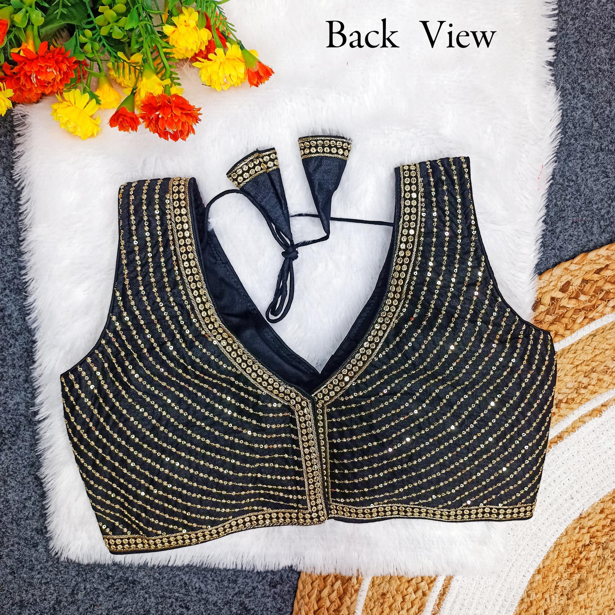 V STAR POPULAR DESIGN VICHITRA SILK DESIGNER FULLY STITCH BLOUSE 