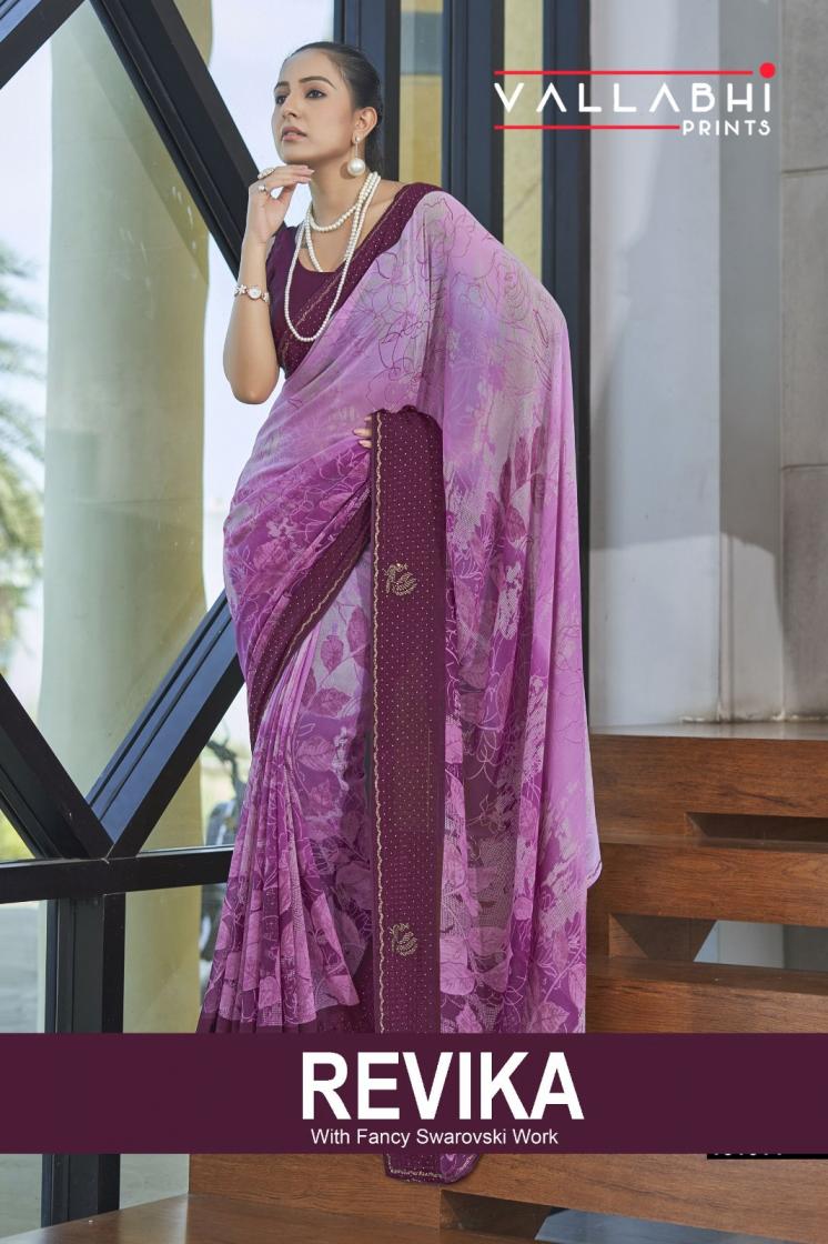 revika by vallabhi print georgette pretty look saree online