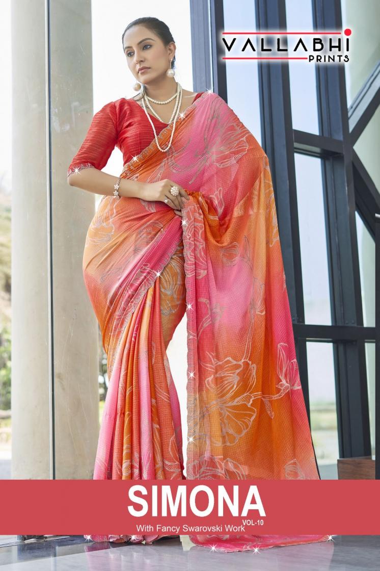 simona vol 10 by vallabhi print moss chiffon unique saree online 