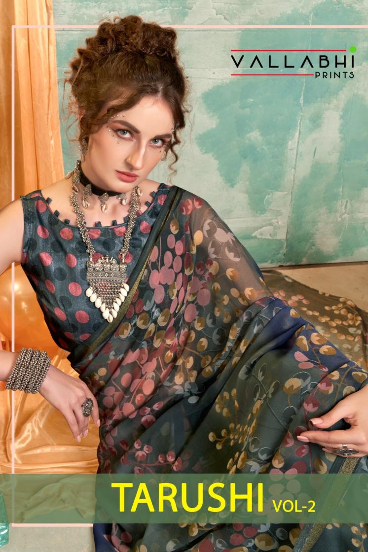 TARUSHI VOL 2 BY VALLABHI PRINT MOSS GEORGETTE SAREE WHOLESALER 