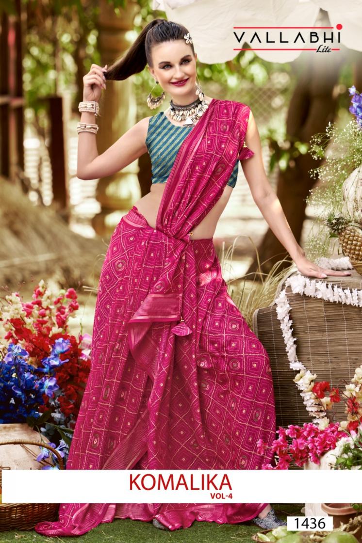 komalika vol 4 by vallabhi prints georgette casual saree for ladies 